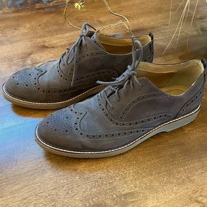 Cole Haan mens brown suede wing tip shoes